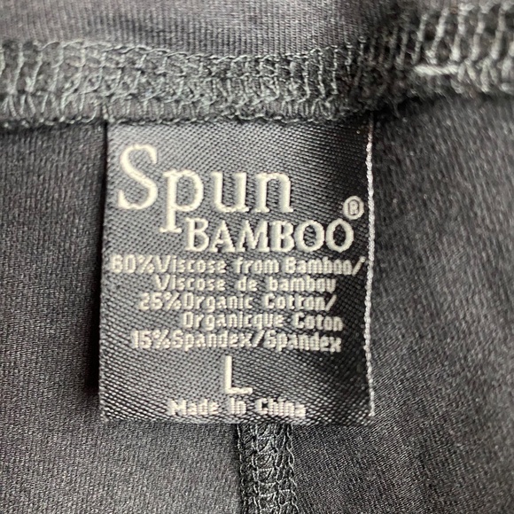 Spun Bamboo Womenʻs Black Capri Leggings L–Soft Eco-Friendly Bamboo Cotton Blend - Picture 3 of 3